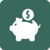 green icon with piggybank in center